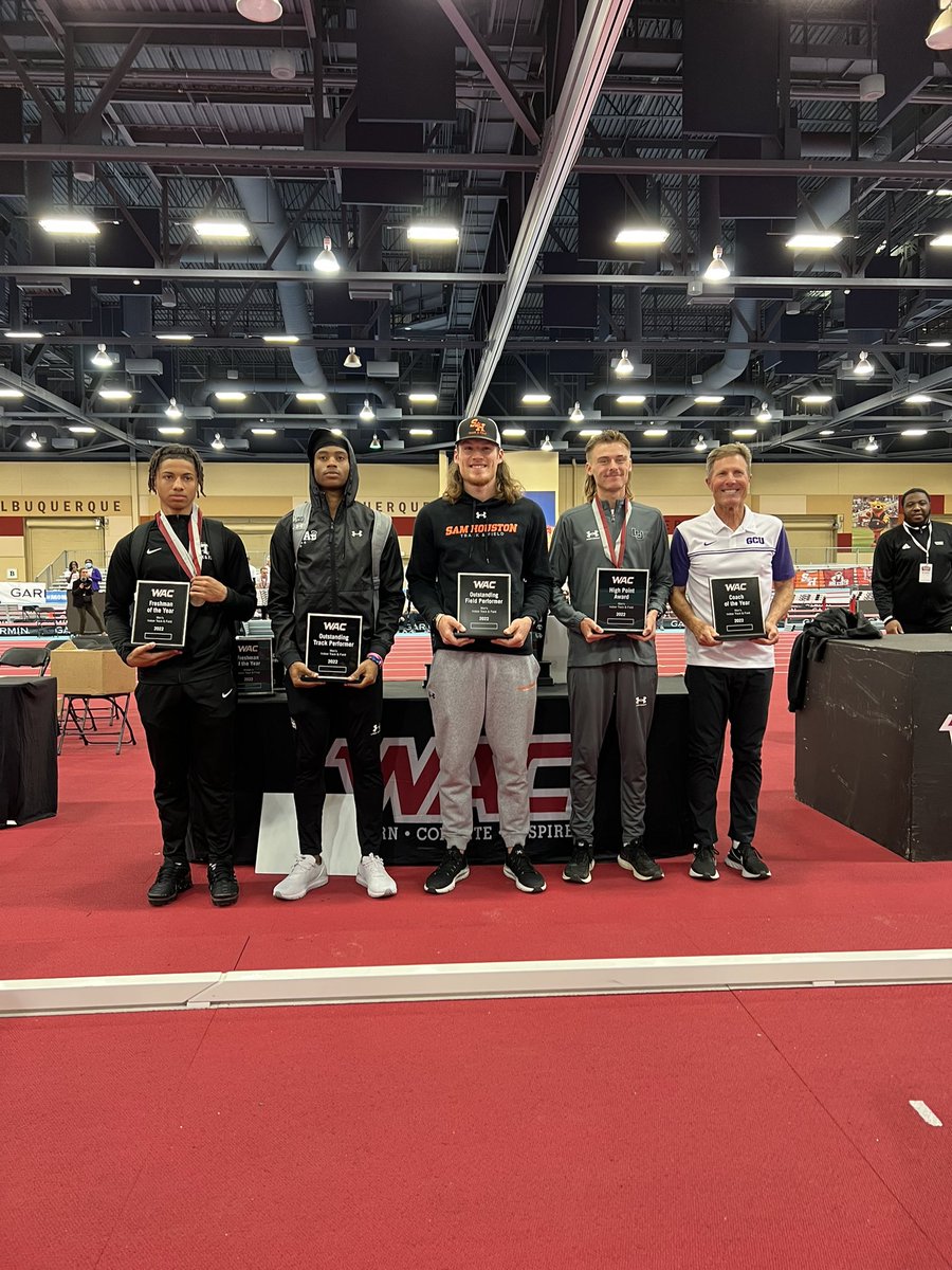 LamarXCTF's tweet image. 🎖 ATHLETE OF THE MEET 🎖

A well-deserved honor for @Gwheeler98, as he was awarded the Highest Point Scorer for tallying more than any other athlete at the WAC Championships! Winner of the 5000m, 4th place in the DMR, and runner-up in the 3000m.

#WeAreLU #PeckEm 🔴⚫️⚪️