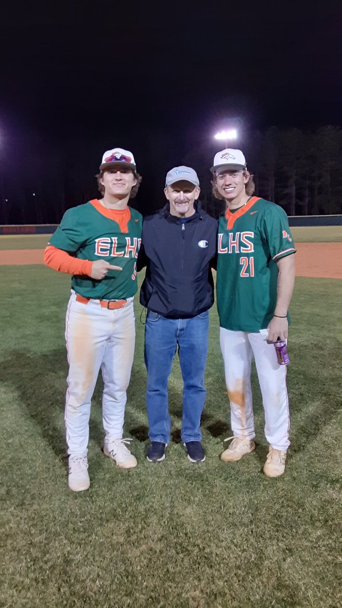 RustyStroupe's tweet image. These two East Lincoln studs attended my baseball camps when they were young boys, now @GarrettMichel12 will play at Virginia Tech and @GSmiley28 will play at NC State. Coincidence? . . . Probably. #Hokies #PackAttack #WashedUpCoach