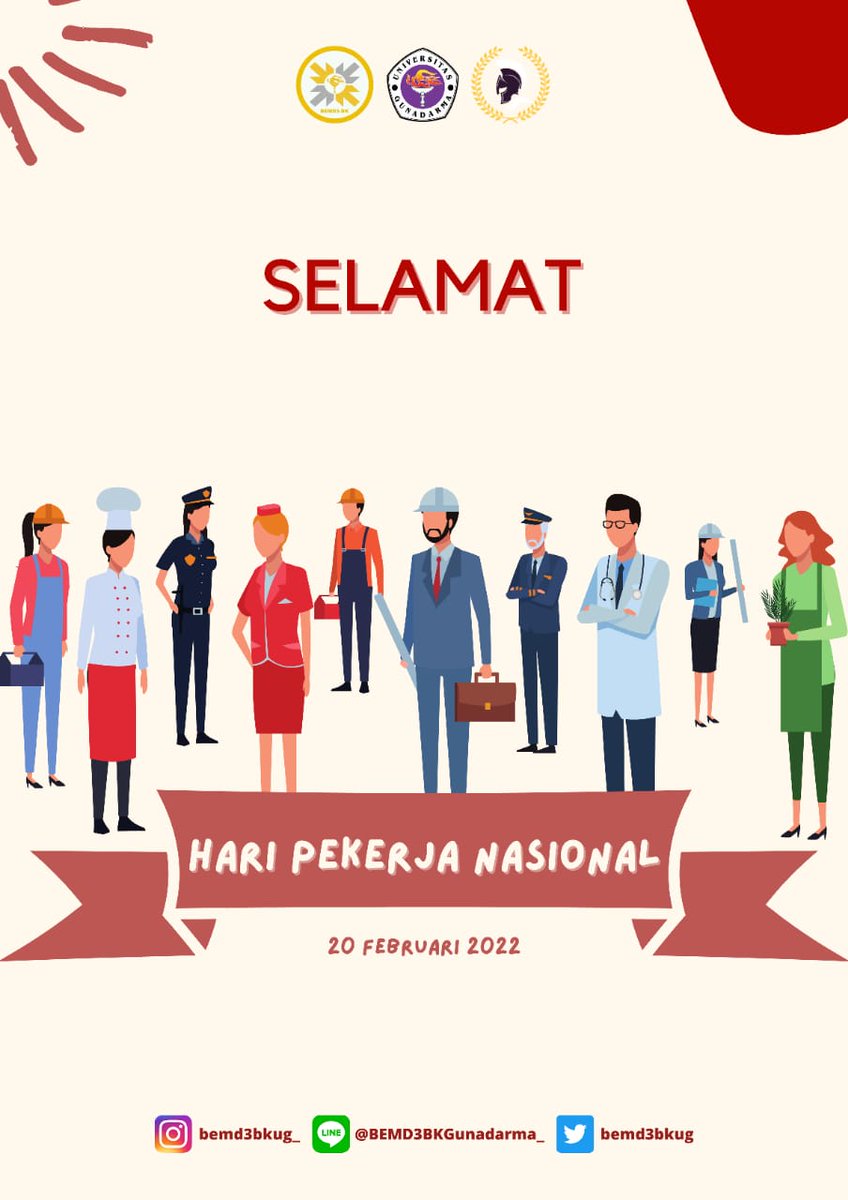 [ HARI PEKERJA NASIONAL]

Hari pekerja Nasional diperingati pada 20 Februari 2022 dan terus digelar setiap tahun. Dasar penetapan 20 Februari sebagai Hari Pekerja Nasional.

Selamat Hari Pekerja untuk semua teman rekan pekerja, karyawan, buruh, kuli, pegawai yang luar biasa!
