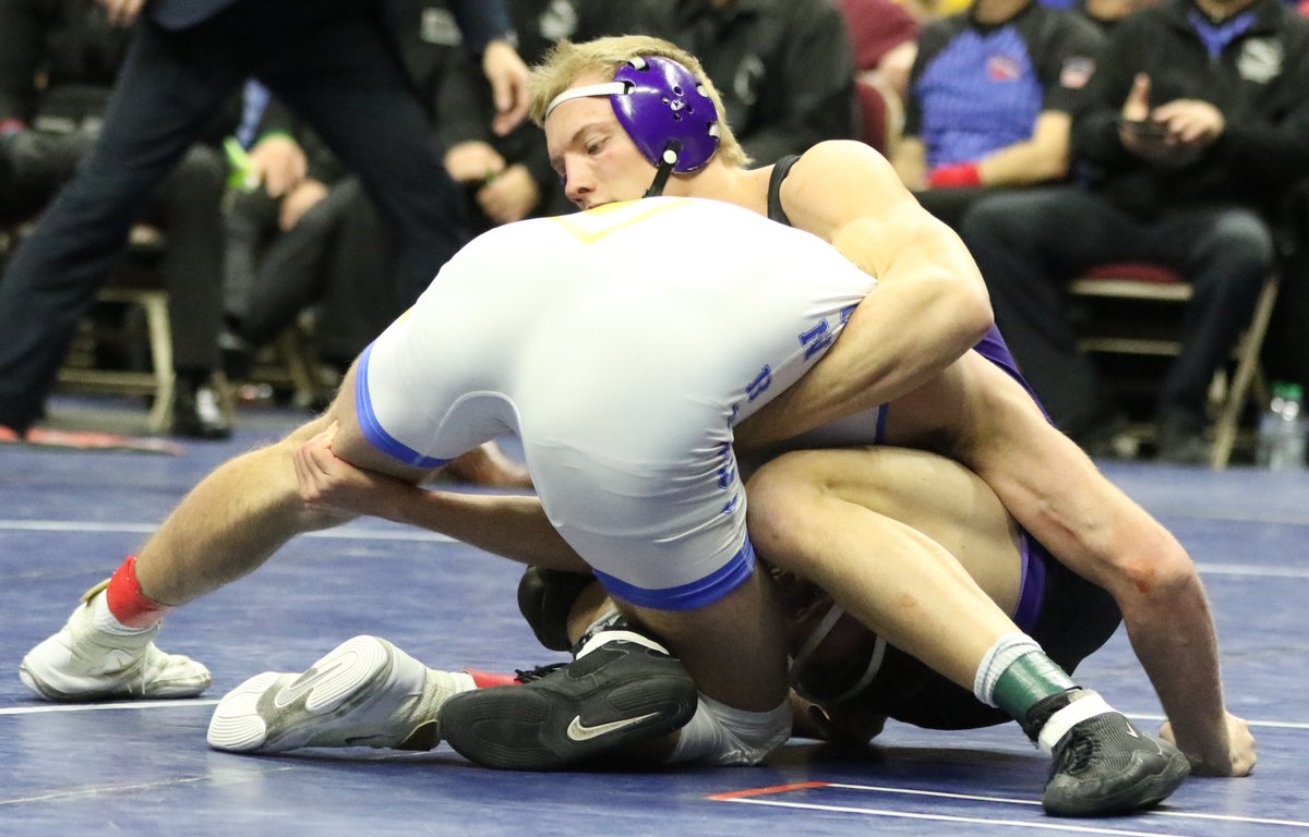 Tyler_Liger's tweet photo. What a legacy that you'll leave behind.

@scc_titans' @bmcalister_4 pushed Don Bosco's Cade Tenold to his limit, but fell short in a 2-1 decision in the Class 1A 170 lbs. title match at the #iahswr State Championships on Saturday in Des Moines. Blake's career record is 176-22. https://t.co/aOCFHTg3cW