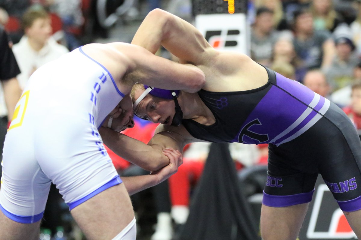 Tyler_Liger's tweet photo. What a legacy that you'll leave behind.

@scc_titans' @bmcalister_4 pushed Don Bosco's Cade Tenold to his limit, but fell short in a 2-1 decision in the Class 1A 170 lbs. title match at the #iahswr State Championships on Saturday in Des Moines. Blake's career record is 176-22. https://t.co/aOCFHTg3cW
