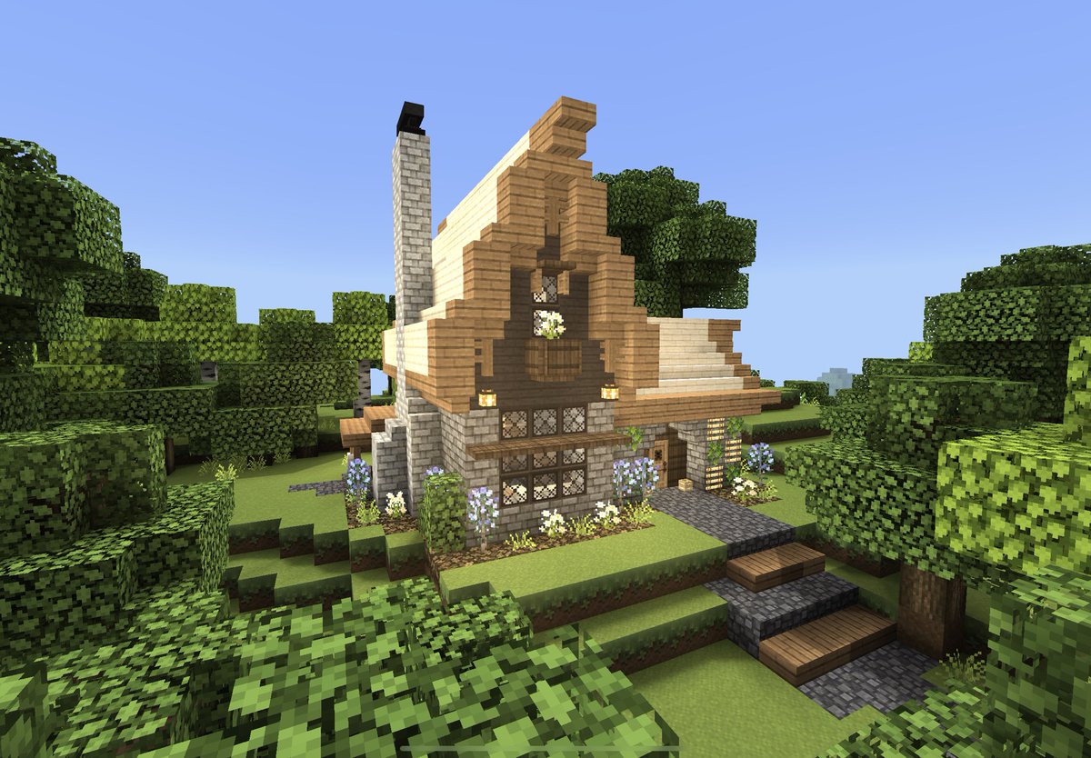 lady_edyth's tweet photo. I’ve been build so much new, large, or different stuff in my survival worlds lately. Just needed to build a familiar-feeling aesthetic medieval cottage to reset and keep the overwhelm from taking over. 
#mcbe #minecraft #minecrafthouse https://t.co/swG8af6xwj