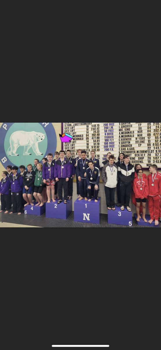 GoBubblers's tweet photo. Results from the Polar Plunge: 
Boys 100 Breaststroke 3rd Place: Darren Bakermans

Girls 400 Free Relay 1st Place: Reese Hays, Ella Garman, Sophia Felix, and Makenna Guttshall

Boys 400 Free Relay 2nd Place: Aidan Werner, Garrett Mccormick, Ryan Kuffa, and Darren Bakermans https://t.co/W5LqmCPLOO