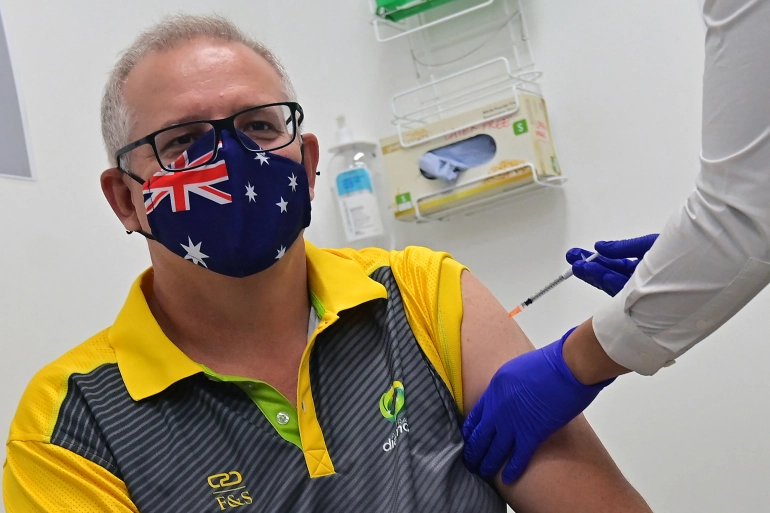 covidbaseau's tweet photo. On this day one year ago: The very first doses of the COVID-19 vaccine were administered in Australia.
A group of 20 people, including the PM, received their first doses of Pfizer. Ahead of the commencement of the broader rollout from the following day. https://t.co/C6UxUq4Upr