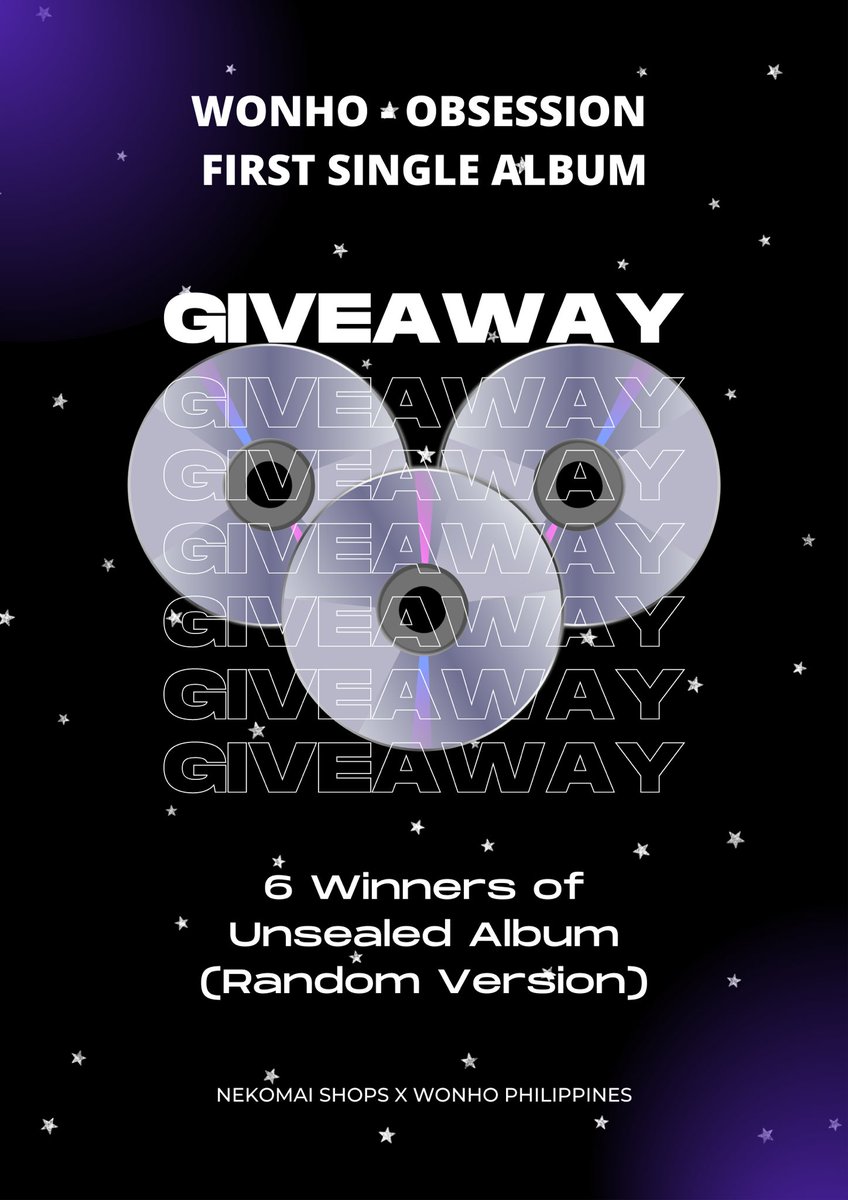 NekomaiShops's tweet photo. WONHO OBSESSION ALBUM GIVEAWAY | PH ONLY ๐ต๐ญ #NKMS_GA
Sponsors: NKMS x WHPH Team
See attached photos for mechanics. You may reply on this tweet to create your streaming thread.
Deadline of Submission and Announcement of Winners: TBA
Happy streaming! ๐ค๐ https://t.co/JjSCyKn5nz