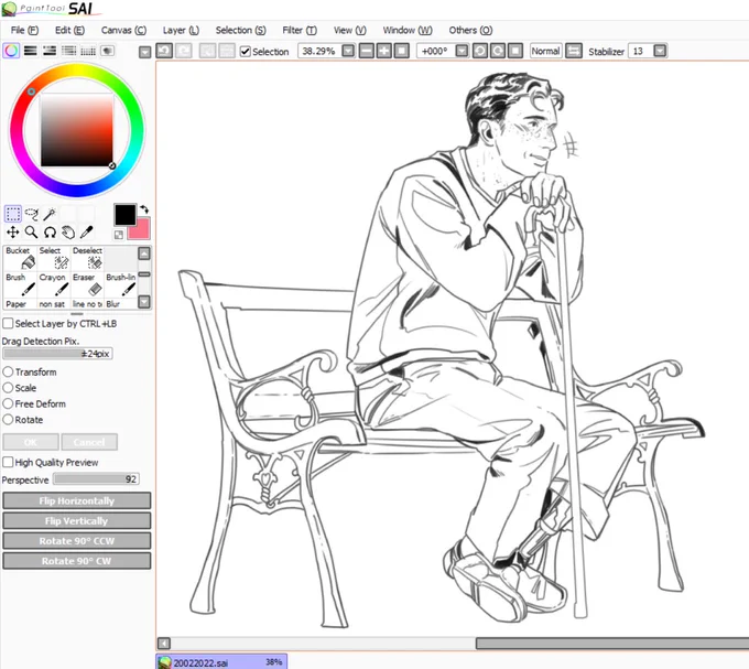 drawing this for a friend, teller with a cane is ensured chaos :) 