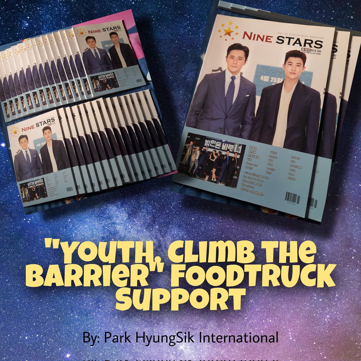 PHSintl's tweet photo. #YouthClimbtheBarrier
PHSIFC will be hosting another Foodtruck Support for our beloved Park Hyung Sik for his upcoming drama, "Youth, Climb the Barrier".

Details on our Facebook page.

#ParkHyungSik https://t.co/guxNZjNMEr