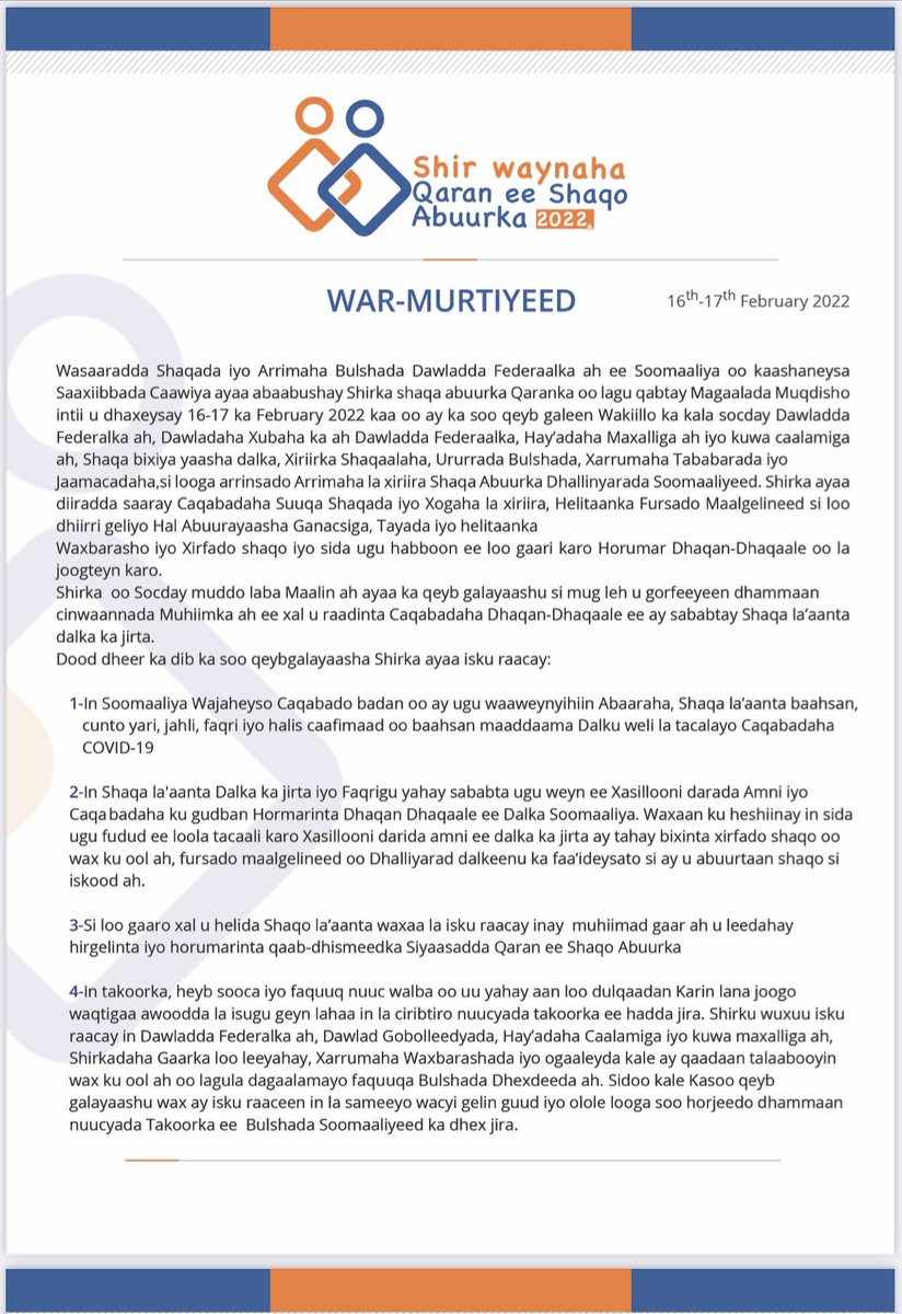 National Employment Conference-Somalia tweet media