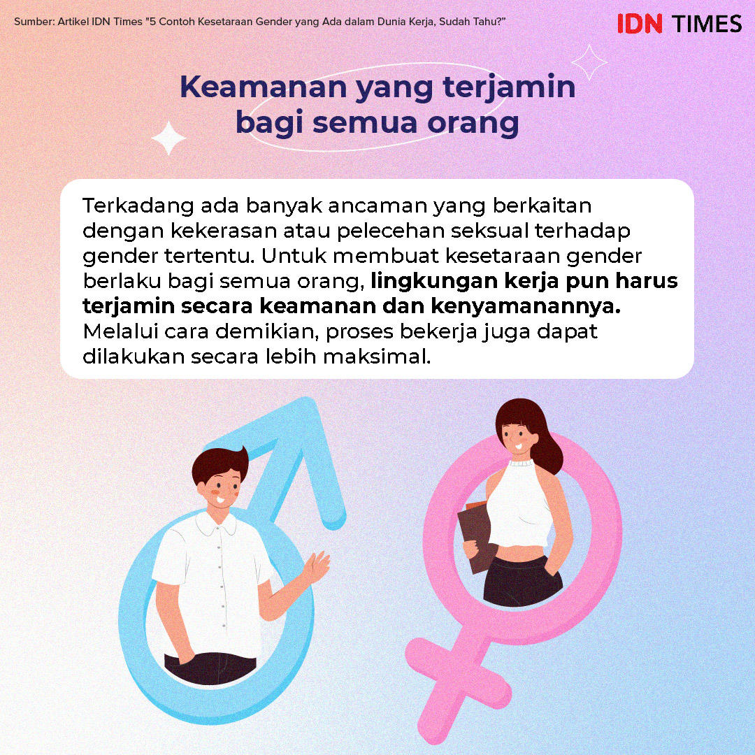 IDNTimes's tweet photo. ✨Keamanan yang terjamin bagi semua orang✨

Kadang ada banyak ancaman kekerasan/pelecehan seksual terhadap gender tertentu. Untuk membuat kesetaraan gender berlaku bagi semua orang, lingkungan kerja harus terjamin secara keamanan &amp; kenyamanannya. #IDNTimesInfografis https://t.co/tUCb5Jfy7y