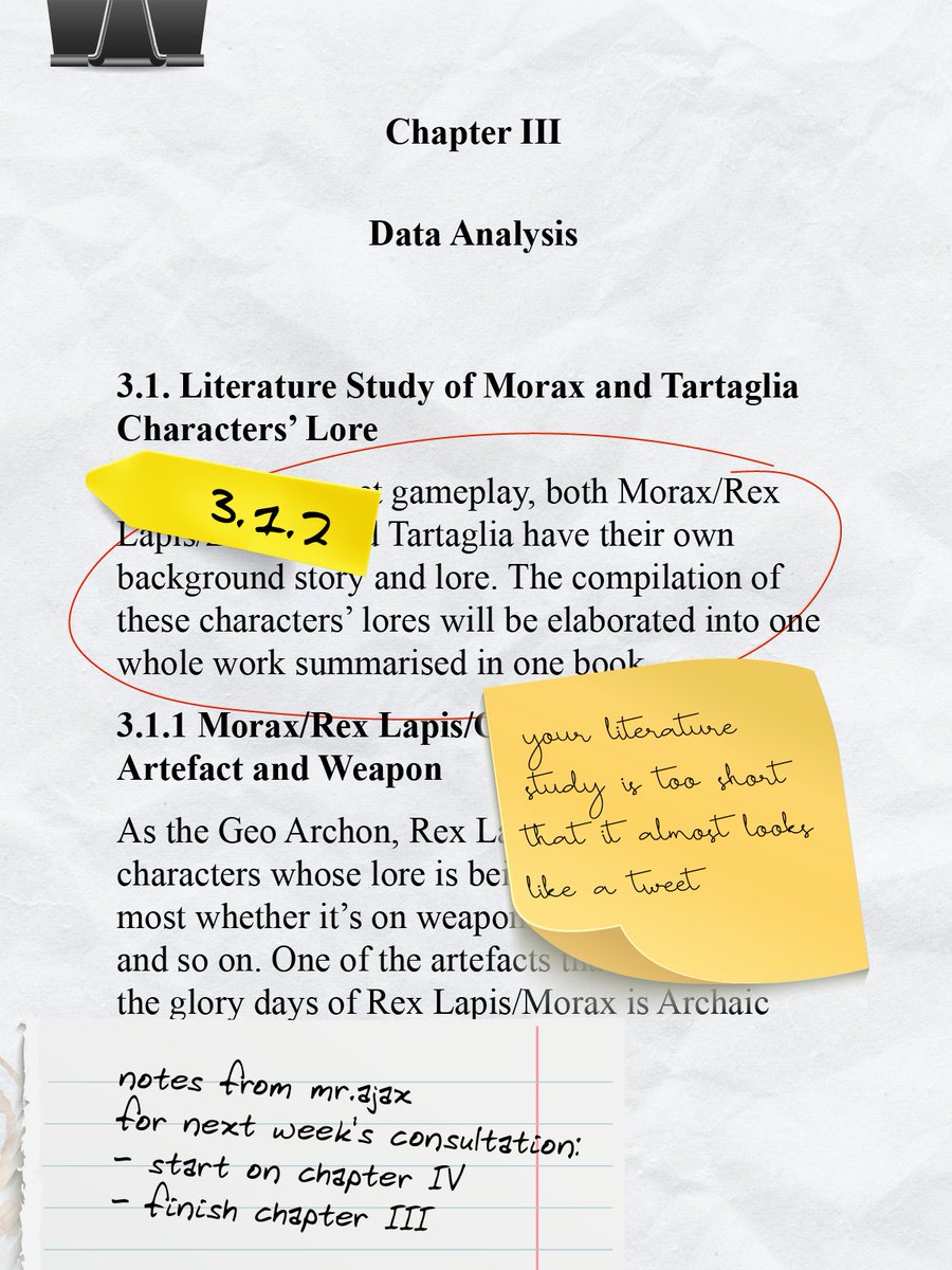⟣ Our Thesis Diary ⟢

We had to rush chapter III like, we just submitted the draft to Mr. Ajax this morning, and we already got the feedback this evening? And now he wants chapter IV draft like by next week? Sir, calm down... please...🥲