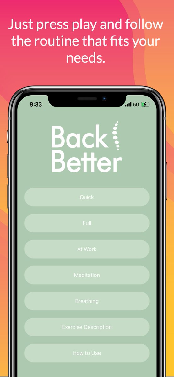 BackBetter3's tweet photo. Latest update for app makes your exercising at home and work even more convenient #backpain #stress https://t.co/fgZjREoWo5 https://t.co/B4AFY4PA1q