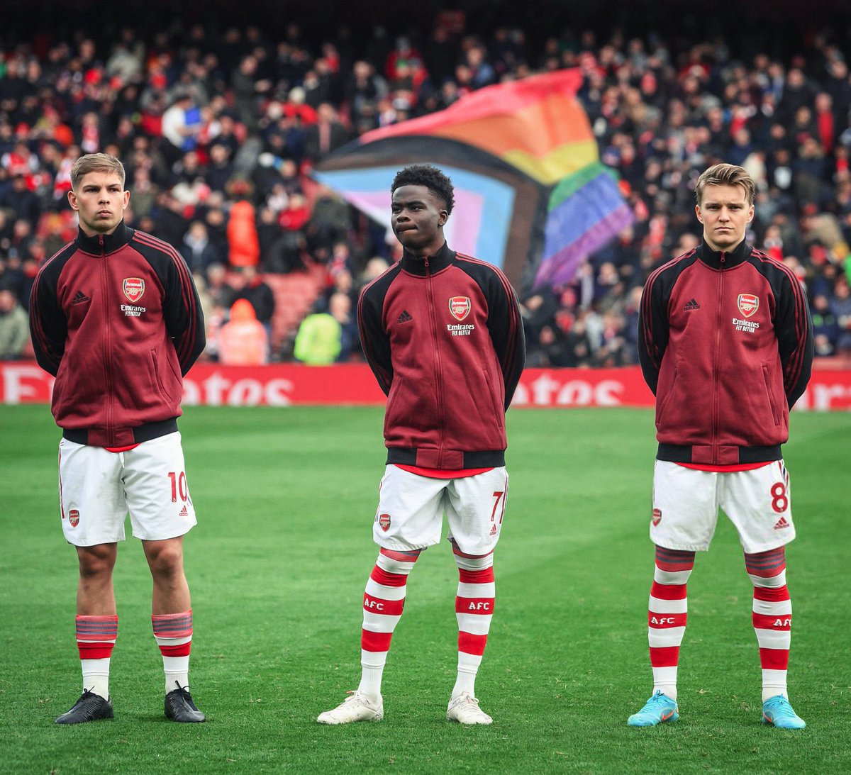 L0013Sh's tweet image. Our lads❤️what a picture🤗
#Øde #Bukayo #ESR