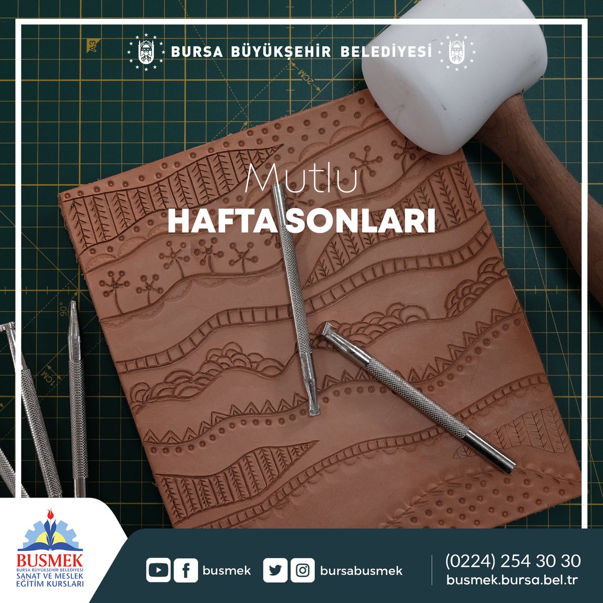 Herkese mutlu hafta sonları diliyoruz 
#busmekteöğren #deri #deriçanta