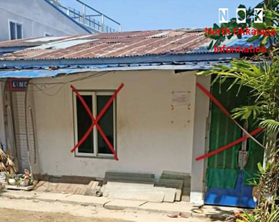 GiGi71908391's tweet photo. In Yangon's N.Okkalapa Twp, Wd (I), Bonmar 2nd St: #MyanmarMilitaryTerrorists sealed off the "Youth Integrate Society" philanthropist office and abducted 5 people on Feb 19, for no reasons.  #2022Feb20Coup #WarCrimesOfJunta #WhatsHappeningInMyanmar https://t.co/6A5xhsXp7M