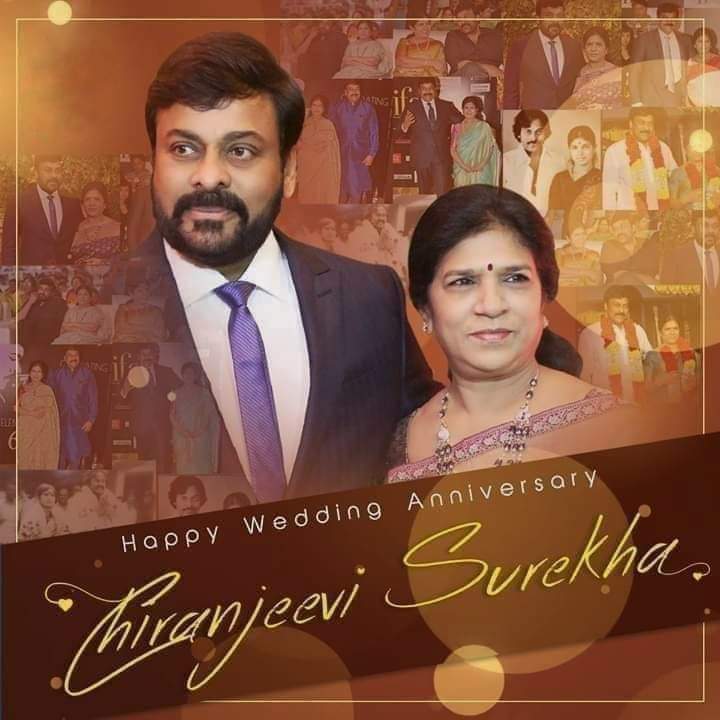 AlwaysSameer27's tweet photo. తెలుగు ప్రజల ఆరాధ్య కథానాయకుడు పద్మభూషణ్ డాక్టర్ #మెగాస్టార్ శ్రీ #చిరంజీవి గారికి, శ్రీమతి #సురేఖ అమ్మ దంపతులకు వివాహా వార్షికోత్సవ శుభాకాంక్షలు 💐 https://t.co/R8Rgjt0JRq