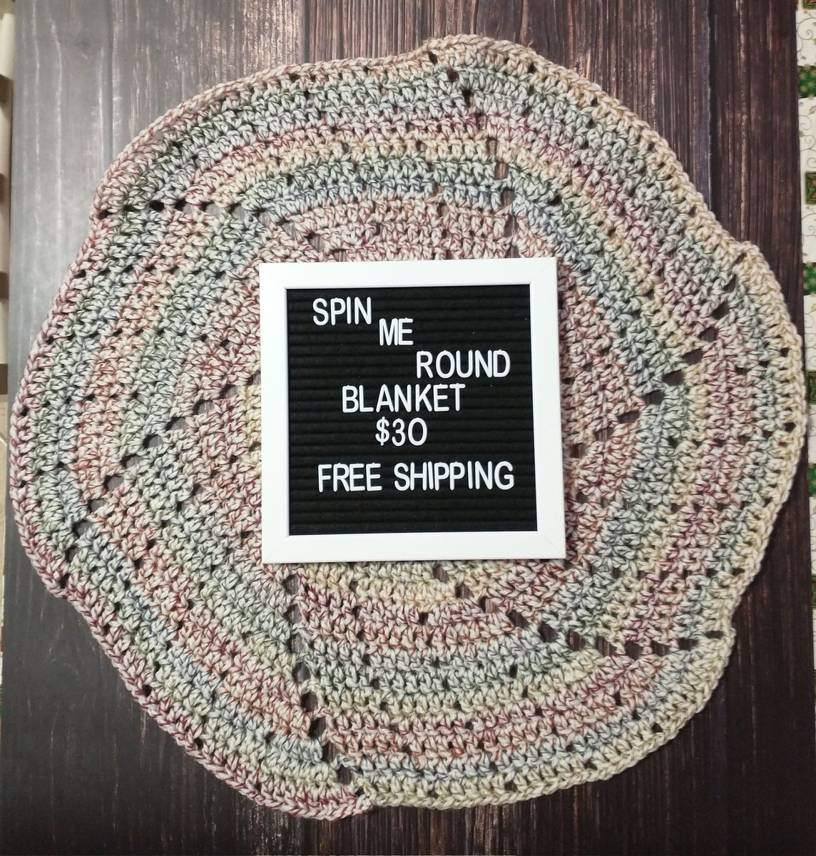 KrisHandmadeLuv's tweet photo. This circular-ish blanket is made with 'Hobby Lobby's I Love this Yarn, Colors! in Madrigal ' which is perfect for use as a lovey for a small child, or as a pet bed. It is machine washable and dryable

Pattern: Spin Me Round by Catherine Bligh

100% Acrylic https://t.co/2XjG6VLcJo