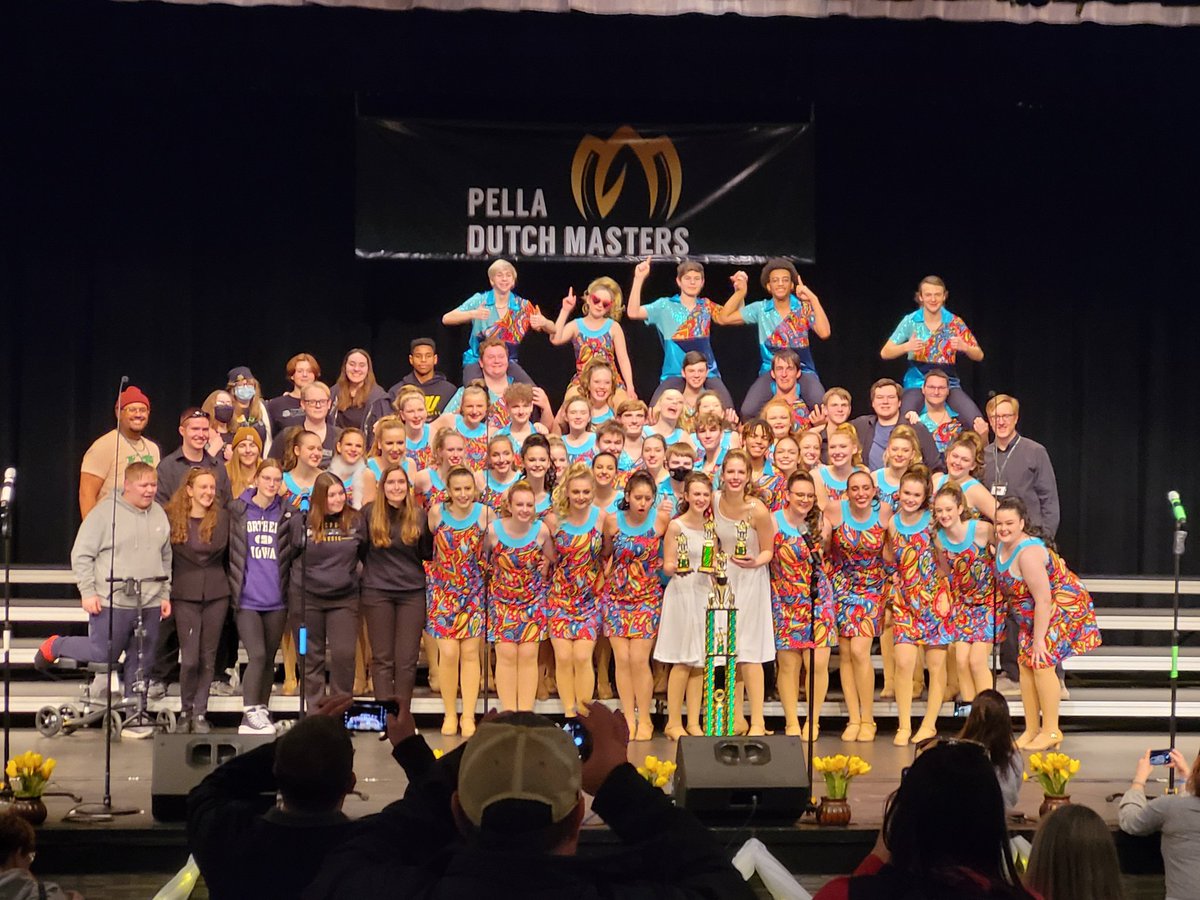 mjamesagd's tweet photo. CPU'S Summit Street Singers are GRAND CHAMPIONS!!! Best vocals, Best choreography, Best band, Best female vocalist at the Dutch Masters Show Choir competition in Pella!!! 🏆🎶🏆🎵#CPUSchools #CPUActivities @rlibolt https://t.co/Drg5cumBM8