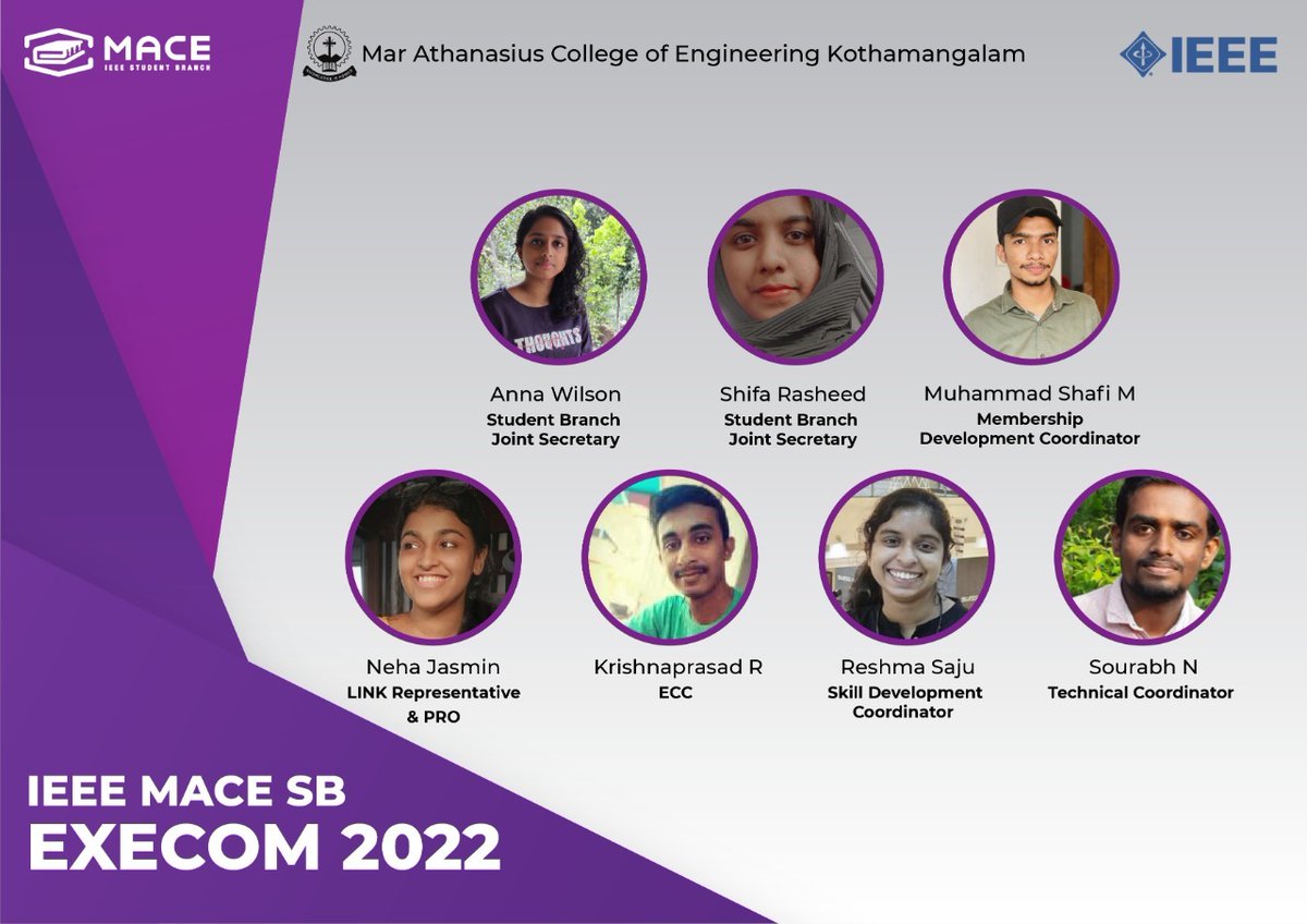 ieeemace's tweet photo. A great year passes by with a set of inspiring and dedicated leaders, with their selfless commitment and hard work, IEEE MACE SB has achieved greater heights😊 We unveil the core team of IEEE MACE SB ExeCom 2022 here✨
Cheers to the new team🎉 #ieee #ieeemacesb #joyofvolunteering https://t.co/zc4OYRTelG