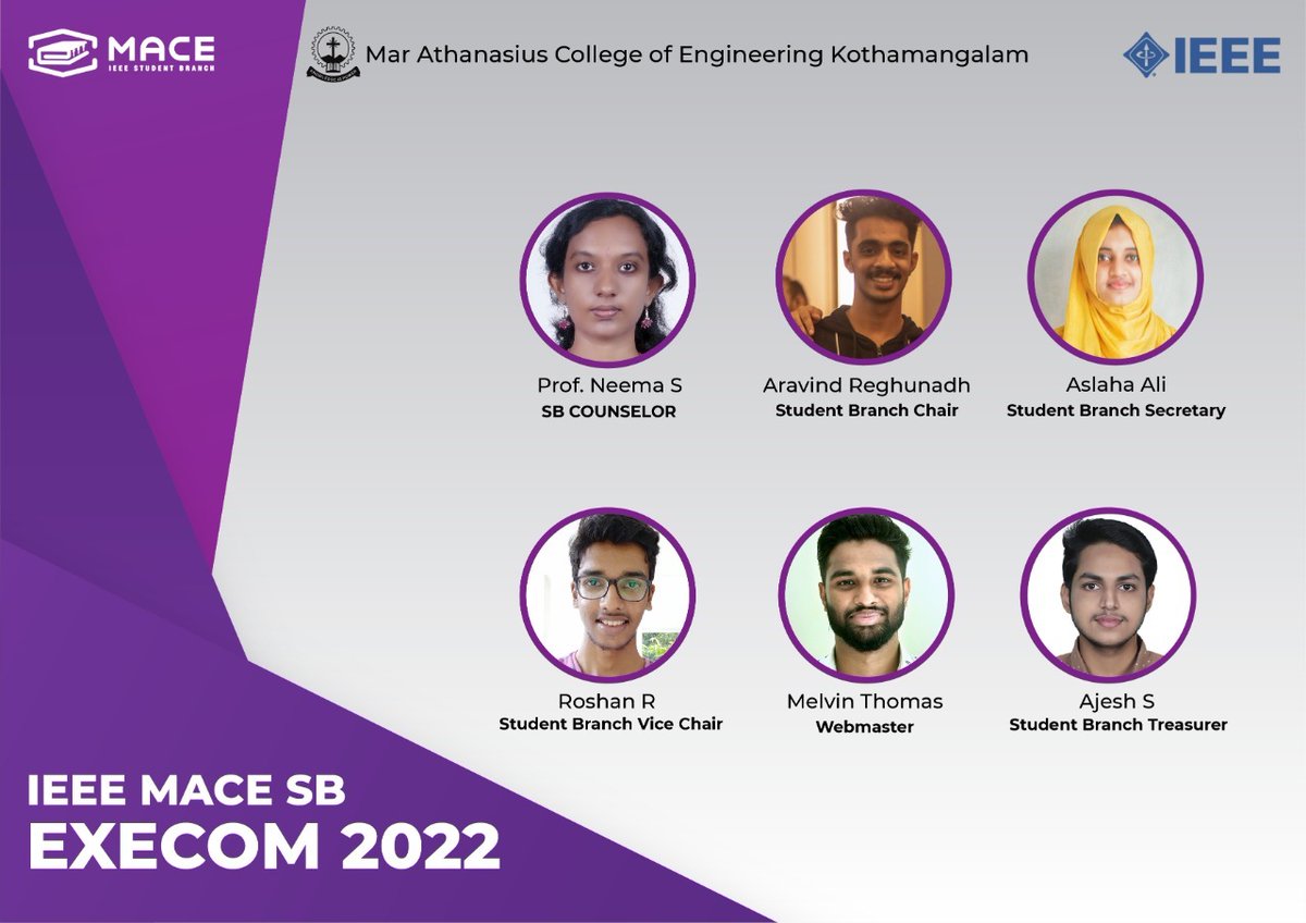 ieeemace's tweet photo. A great year passes by with a set of inspiring and dedicated leaders, with their selfless commitment and hard work, IEEE MACE SB has achieved greater heights😊 We unveil the core team of IEEE MACE SB ExeCom 2022 here✨
Cheers to the new team🎉 #ieee #ieeemacesb #joyofvolunteering https://t.co/zc4OYRTelG