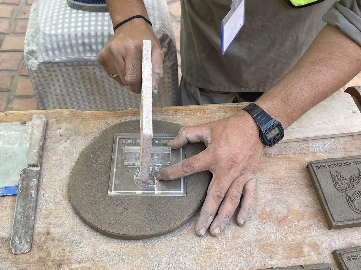 IntbauPakistan's tweet photo. People with special needs are taught to make these beautiful tiles from fine hearth of makli.                       Made by Mr. Khalid Brohi https://t.co/6gsVpQDPUN