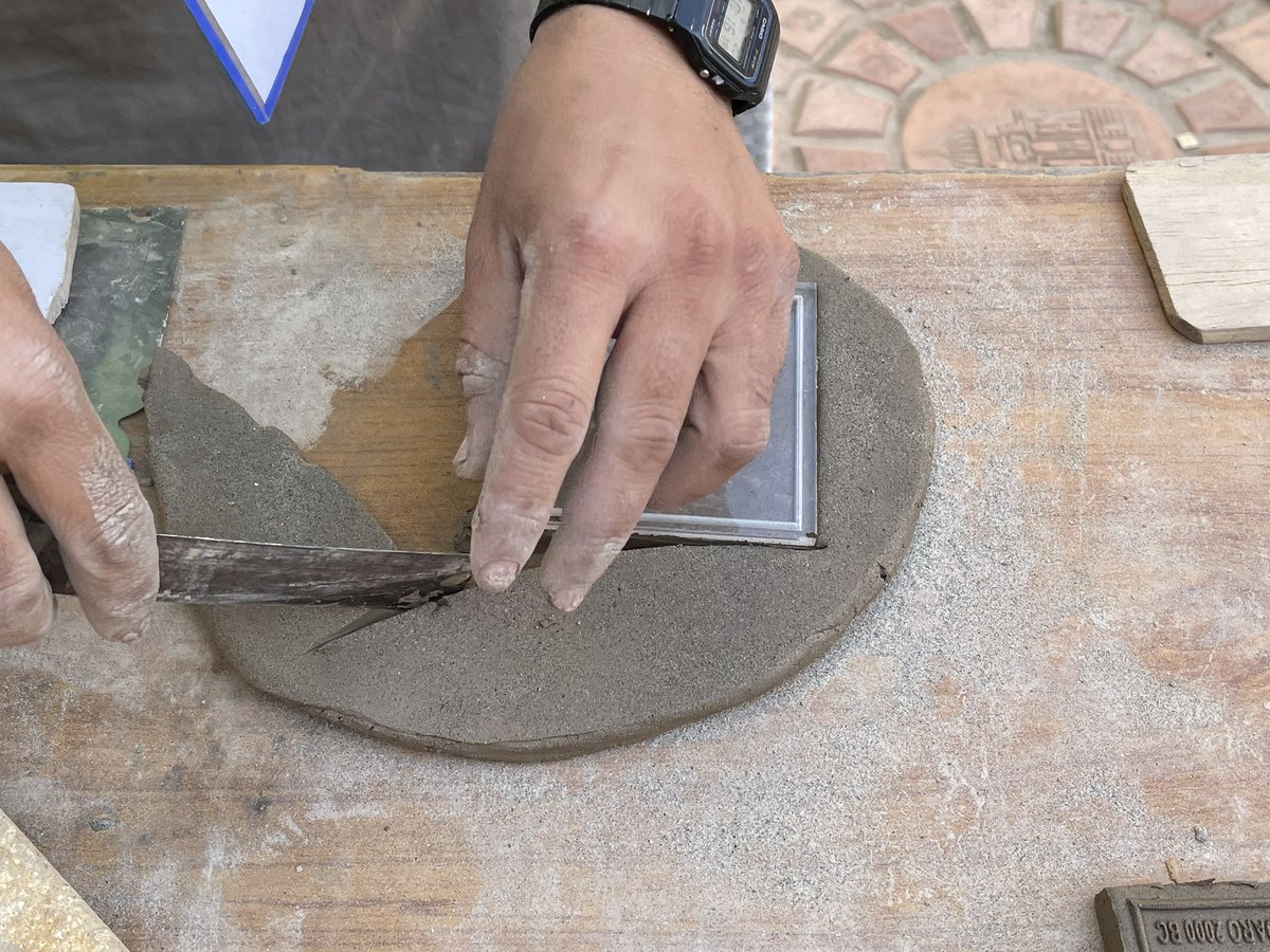IntbauPakistan's tweet photo. People with special needs are taught to make these beautiful tiles from fine hearth of makli.                       Made by Mr. Khalid Brohi https://t.co/6gsVpQDPUN