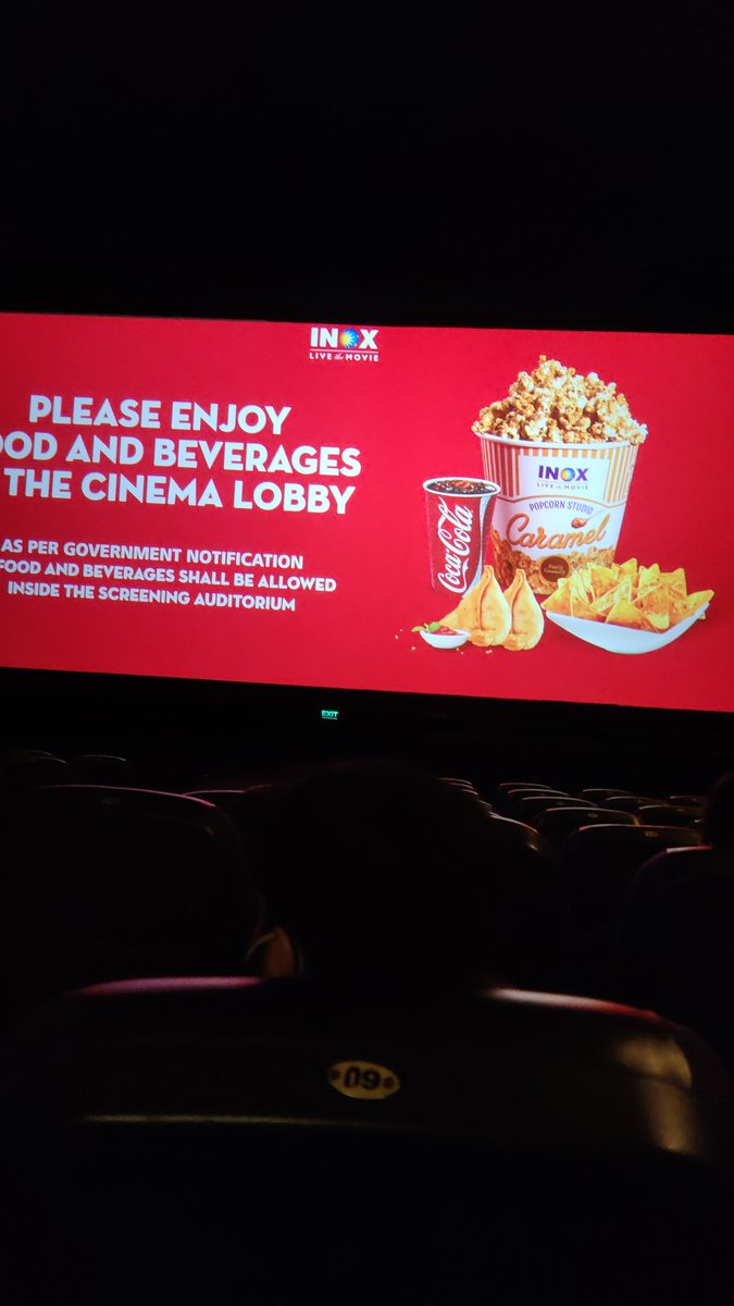 Inox wants us to eat popcorn in lobby ,worst experience ever #Inox