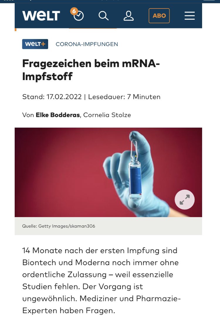 Die Themen wiederholen sich. 

Die <a href="/welt/">WELT</a> titelt ‚Fragezeichen beim mRNA Impfstoff‘ 

Der Vorgang sei ungewöhnlich. Noch immer liegt lediglich eine ‚Bedingte Zulassung‘ vor.

Ist das wirklich ungewöhnlich? 

Antworten im verlinkten 🧵

x.com/johannholzmann…