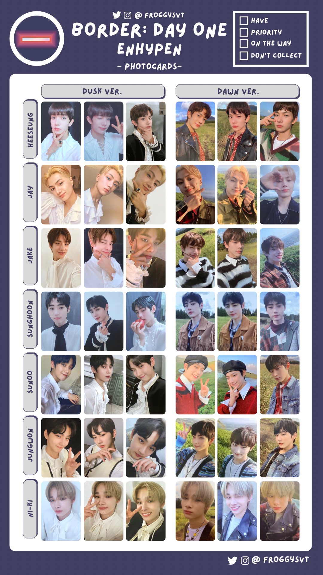 ୨୧ Ash ୨୧ Enhypen Border Day One Photocards Wishlist Template Please Do Not Remove Credits New Version 3 T Co Fr4pculzs3 Kpop Enhypen Enhypen Jake Enhypen Jay Enhypen Heeseung Enhypen Jungwon
