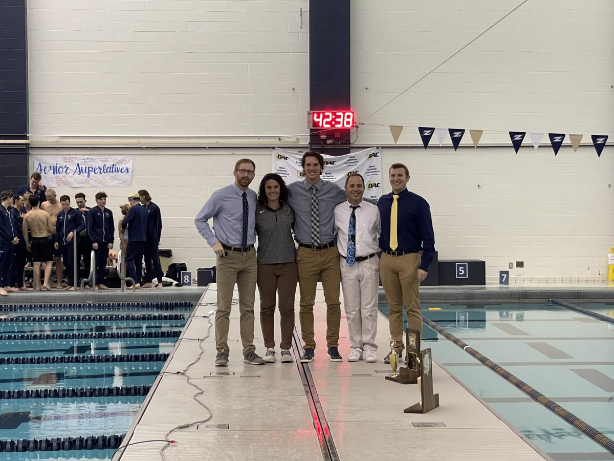 jcusports's tweet photo. MSWIM: History made was made in Akron on Saturday night, as JCU sets an OAC men's points record while soaring to a 6-peat ⚡️

Read the full recap of a special evening 👇
📰 https://t.co/InpyyNZCiM
#GoStreaks ⚡️ @jcuswimdive https://t.co/P3TBu6tbjX
