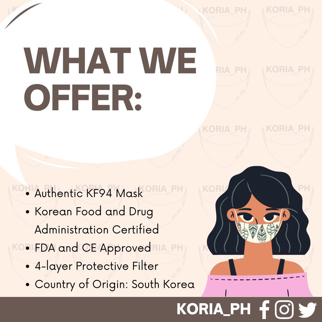 koria_ph's tweet photo. WANNA UPGRADE YOUR MASK? But can't seem to find any shops that sells KF94 masks?

KORIA_PH GOT YOU COVERED!
Your local KF94 mask supply store 🏪🛍️

Go check our pinned post to know more details!

Together, let's provide a better barriers to transmission 🚧

#kf94 #ph #philippines https://t.co/lsPeaD8B0R