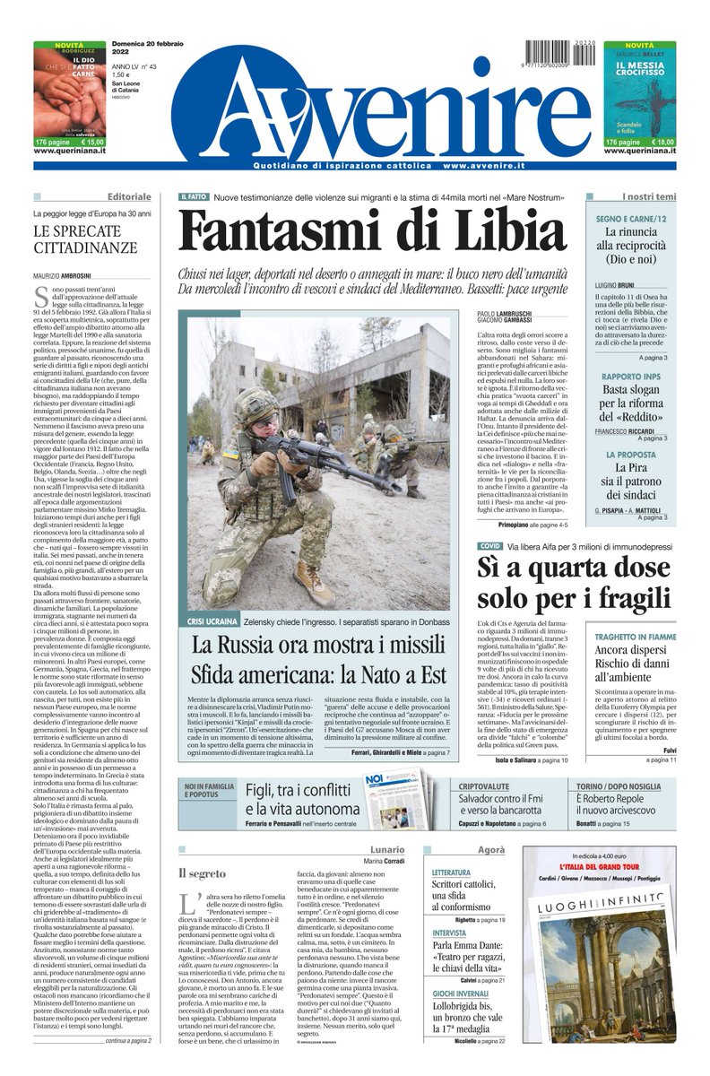 Avvenire_Nei's tweet photo. La prima pagina di oggi https://t.co/bi0zhZlk9a https://t.co/kP36b8OQmN