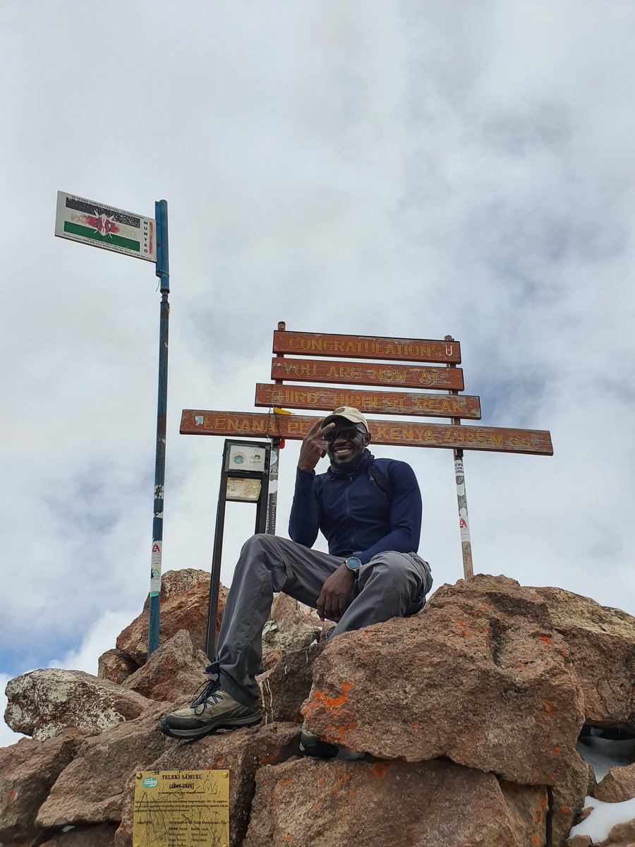 Nashon_Tambo's tweet photo. Point Lenana, done and dusted. Pure grit and willpower! #AdonisProtocol #MountainManSeries https://t.co/l1IgOWbZlG