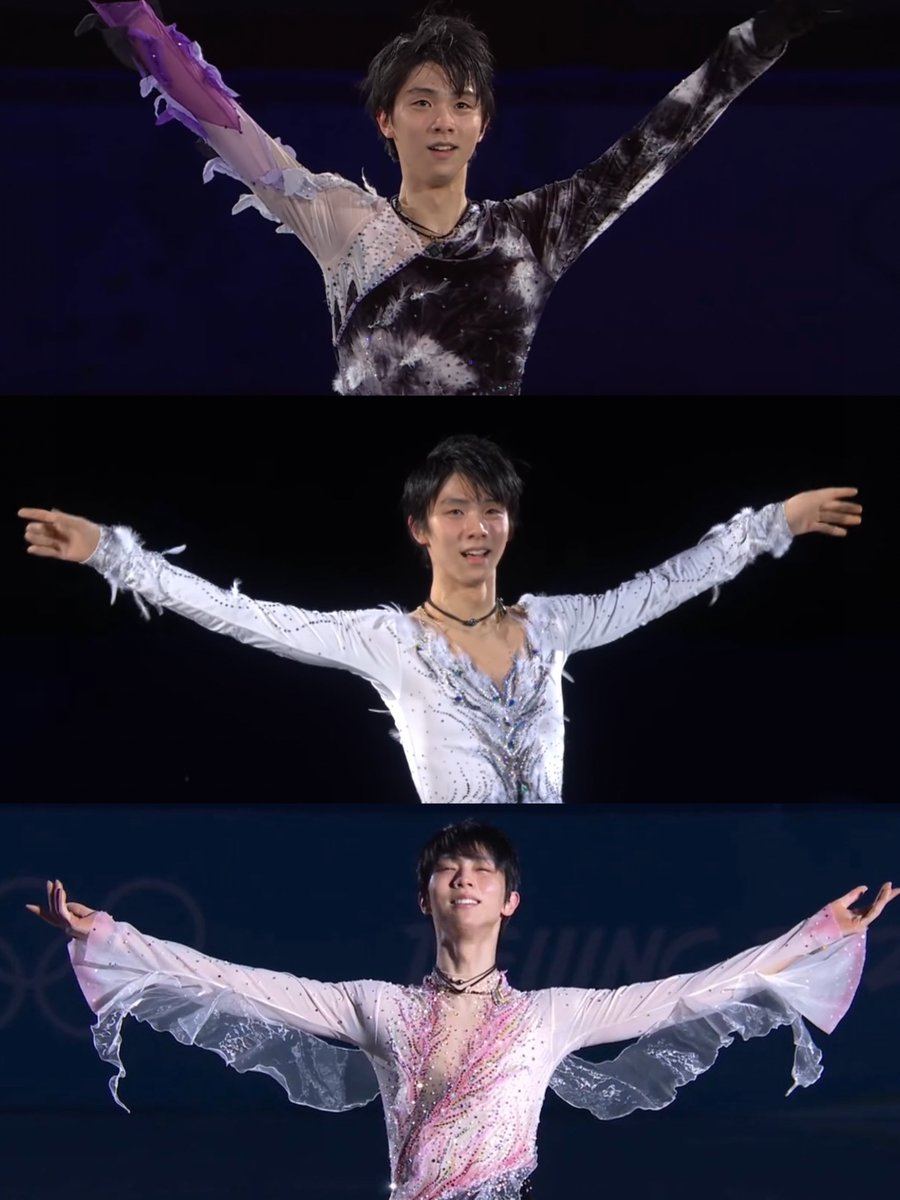 bobayuzu's tweet photo. yuzuru hanyu throughout his three olympic galas, from 2014 to 2018 to 2022 https://t.co/DSQ7gZqVvE