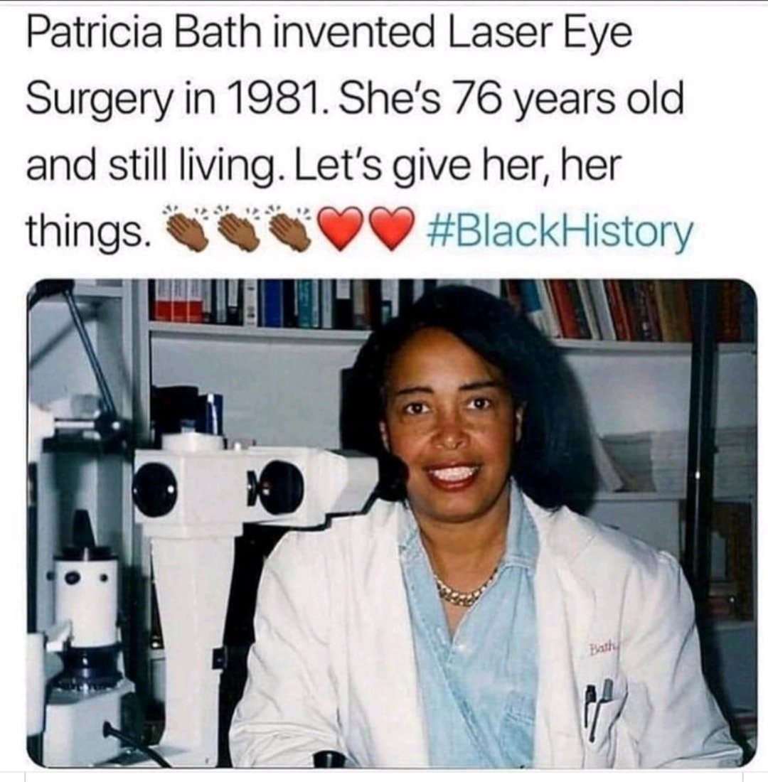 ShirleyNailah's tweet photo. #InsightSunday #PatriciaBath we celebrate you today. #BlackInventors #LaserEyeSurgery @ConvetteGroup @54AfricaSummit https://t.co/ZCZVEjnybS