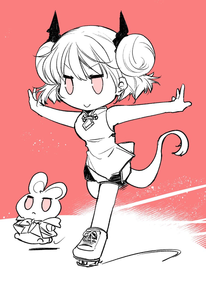 チェン(アークナイツ) 「⛸✨ 」|鳥海かぴこ@神飢えコミカライズのイラスト