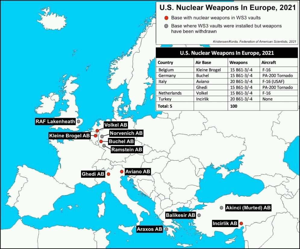 Европейская база. Карта размещения ядерного оружия НАТО В Европе. Карта размещения ядерного оружия в Европе. Страны НАТО С ядерным оружием на карте. Ядерное оружие США В Европе карта размещения.
