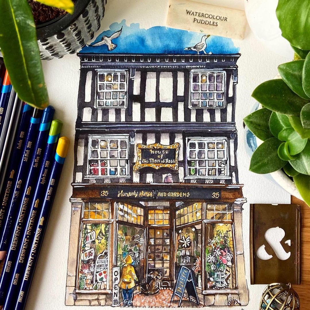Made in Ross (@madeinross) on Twitter photo Gorgeous new work from <a href="/WatercolourPud1/">Watercolour Puddles</a> about to hit the gallery - The Man of Ross house is one of Ross-on-Wye's historic buildings situated opposite our home in the Market House. Julie is planning a whole series of these. #rossonwye #watercolour Gorgeous new work from <a href="/WatercolourPud1/">Watercolour Puddles</a> about to hit the gallery - The Man of Ross house is one of Ross-on-Wye's historic buildings situated opposite our home in the Market House. Julie is planning a whole series of these. #rossonwye #watercolour
