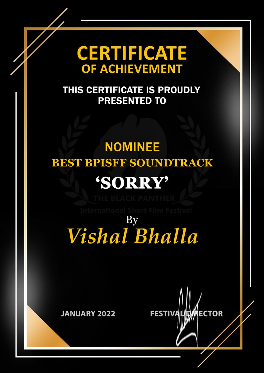 liveinvicarious's tweet photo. Laurels &amp; certificate of achievement for 'Best Soundtrack' nomination for 'Sorry' at BPISFF.

#liv #livingvicariously #livfilms #sorry #shorts #filmfest #nominee #bestsoundtrack #bpisff #nomination #indie #film #experimental #movie #filmawards #minimalist #independentartist #art https://t.co/5gt0yD7olS