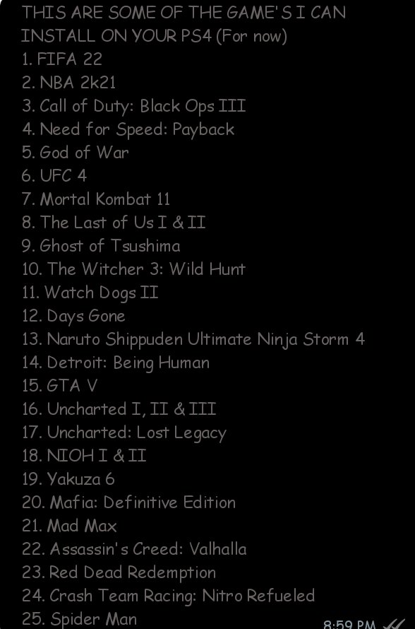 Buzzerrrdprime's tweet photo. Hello guys...
I Jailbreak PS4 and install games directly to the HD of the PS4.
IF INTERESTED, KINDLY DM... https://t.co/nwnsSHArmJ