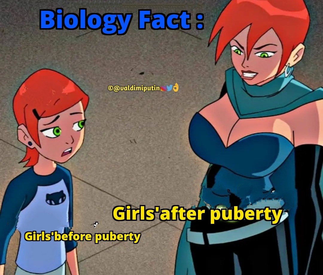 valdimiputin's tweet photo. #educationalmeme #Ben10
Note: Girls develop more body fat along their upper arms, thighs and upper back; their hips grow rounder and their waist gets narrower. ~( Google ) https://t.co/oRgfQP5oqL