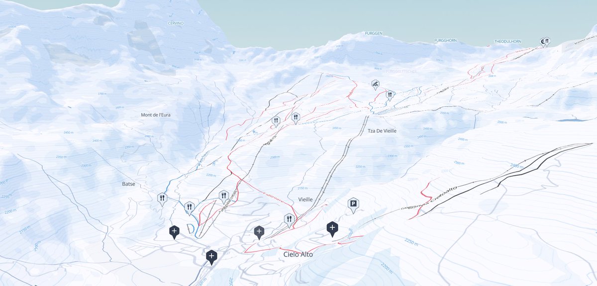 CerviniaValt's tweet photo. Vieni a provare la nostra nuova Mappa in 3d! 

Scopri un modo migliore per trovare in modo rapido e semplice tutte le informazioni del #cervinoskiparadise Punti di interesse, informazioni sulle piste in tempo reale e molto altro, tutto in 3D!! 
https://t.co/iR3kURXbFf https://t.co/jkmc8v6FRe