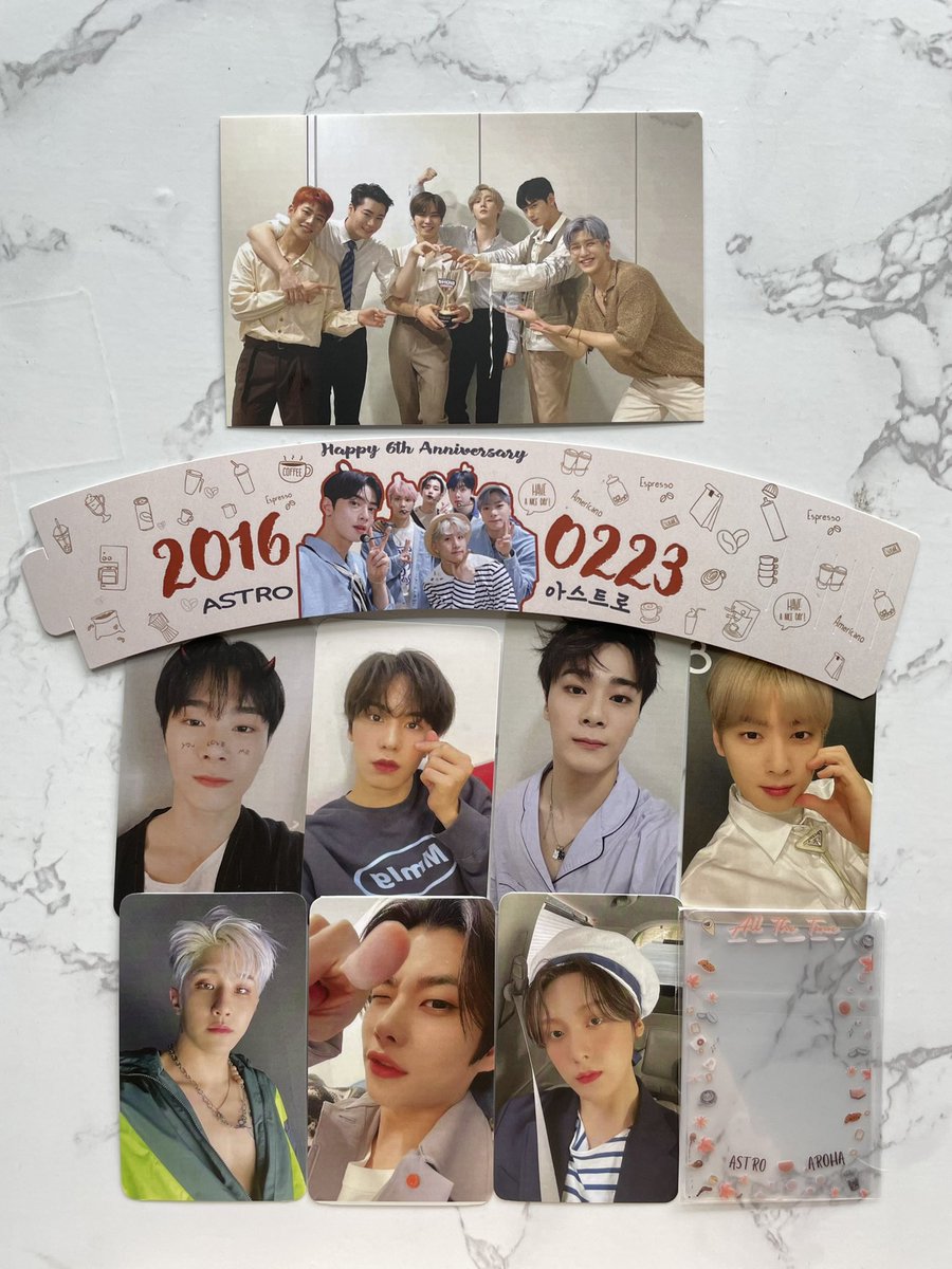 ashleGyU's tweet photo. Finally attending a cupsleeve event after 3 years 🥺🥺 and it's my first time attending astro's anniversary event!! ❤️ Thank you for the beautiful freebies @arohamy_ #AllTheTime_ASTRO https://t.co/fPnqvCWafk