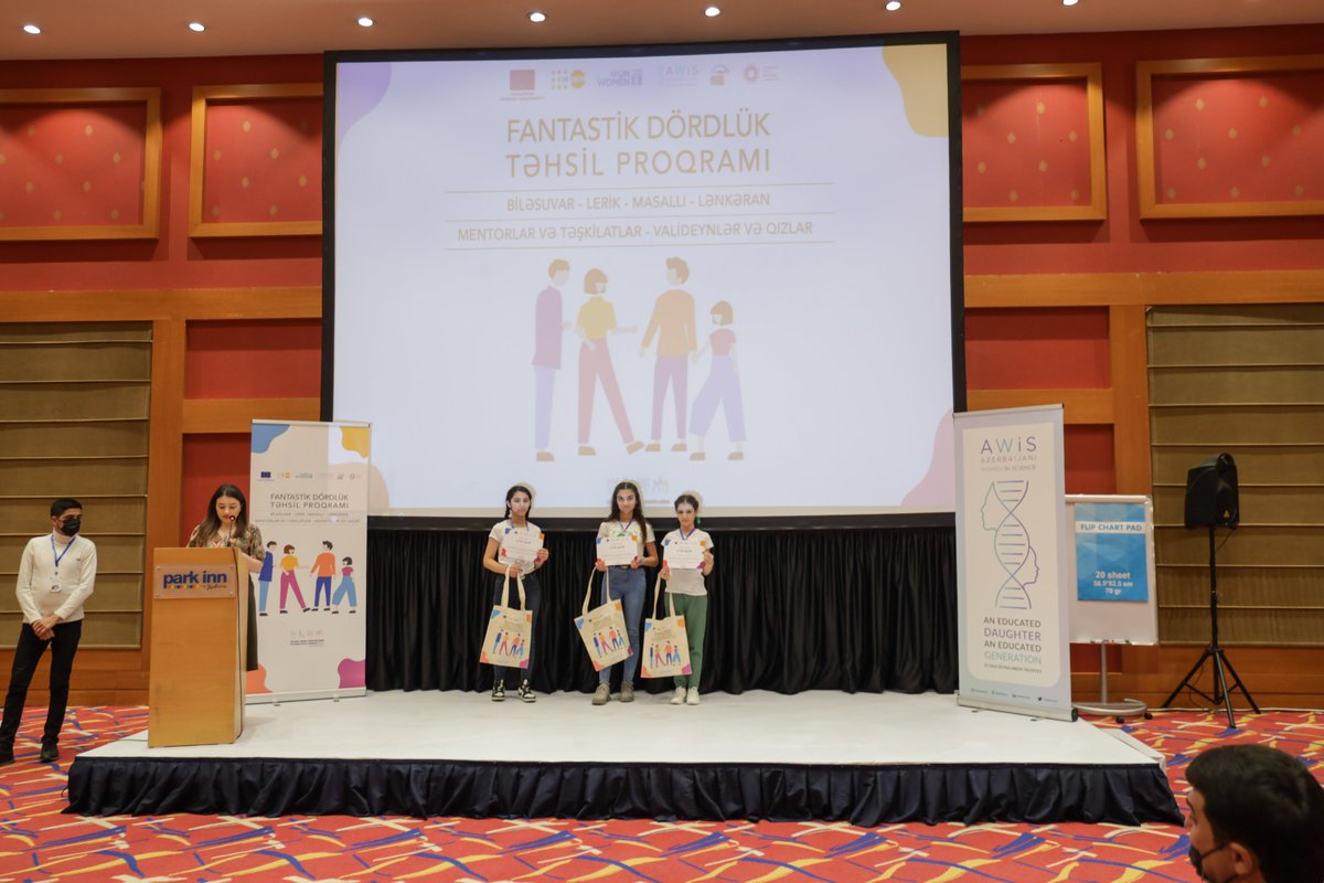 AWiScience's tweet photo. #eu4genderequality #eu4ge #AWiS #AWiScience #MGID #azescience #FantastikDördlük #Fantastic4 #təhsilprogramı #educationalprogram #womenhavenolimits #shehasnolimits #womeninscience #gender #europeanunion #future #sustainable https://t.co/k5ojdCci5x