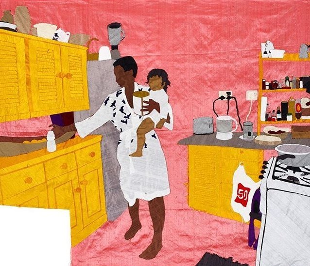 womensart1's tweet photo. Billie Zangewa, Malawian artist who works on silk fabrics #WomensArt https://t.co/OcNU5aPWrY