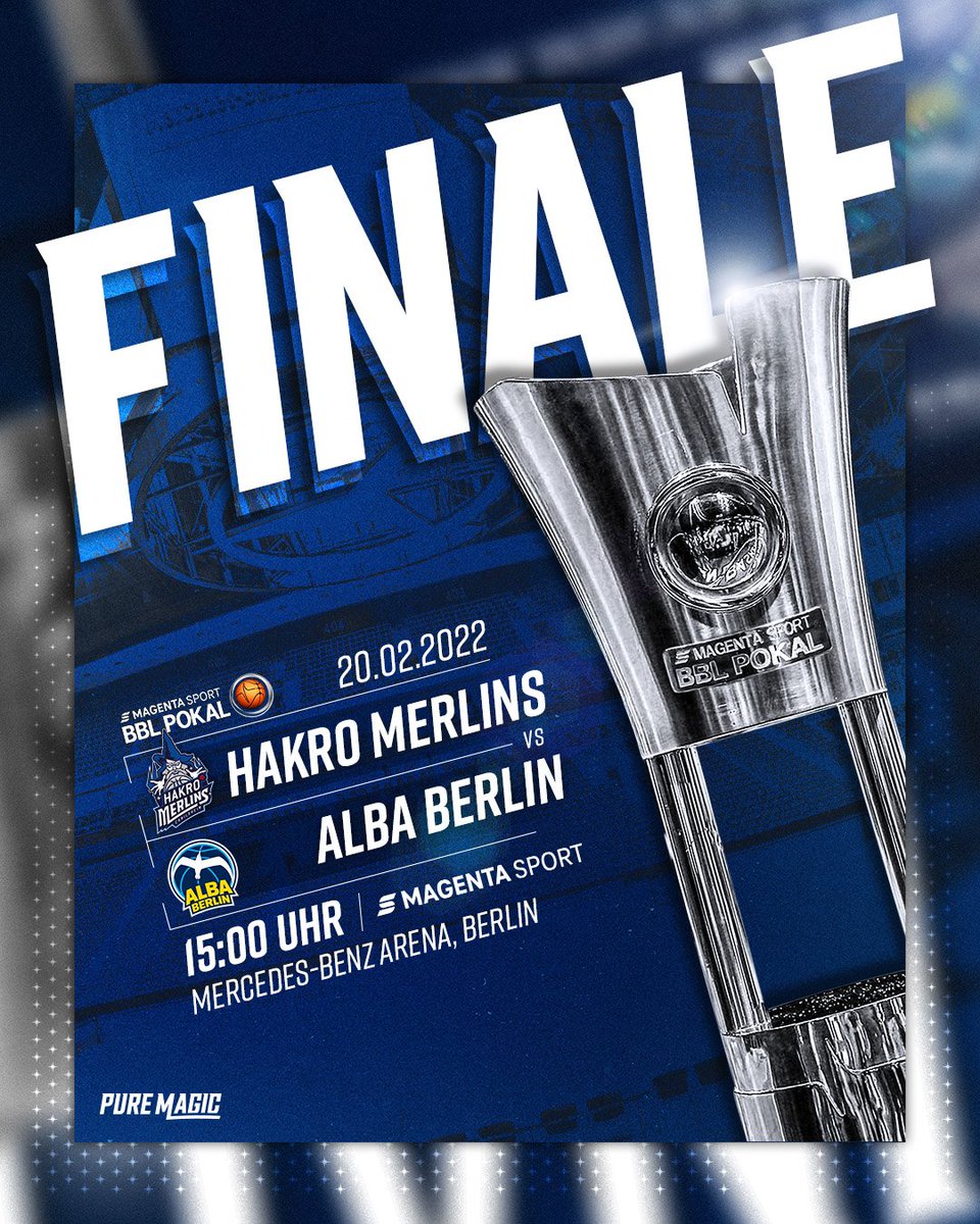FINALE ❗

Heute ist ein guter Tag um ein weiteres magisches Kapitel in unserer Vereinsgeschichte zu schreiben. 🧙‍♂️

🔵🤜🤛🟡

🏀 vs. <a href="/albaberlin/">ALBA BERLIN</a>
🏆 MagentaSport BBL Pokal Finale
🏟️ Mercedes-Benz Arena Berlin
📺 LIVE und KOSTENLOS <a href="/magentasport/">Magenta Sport Media</a>
🕗 LIVE ab 14:30 Uhr

#Finale