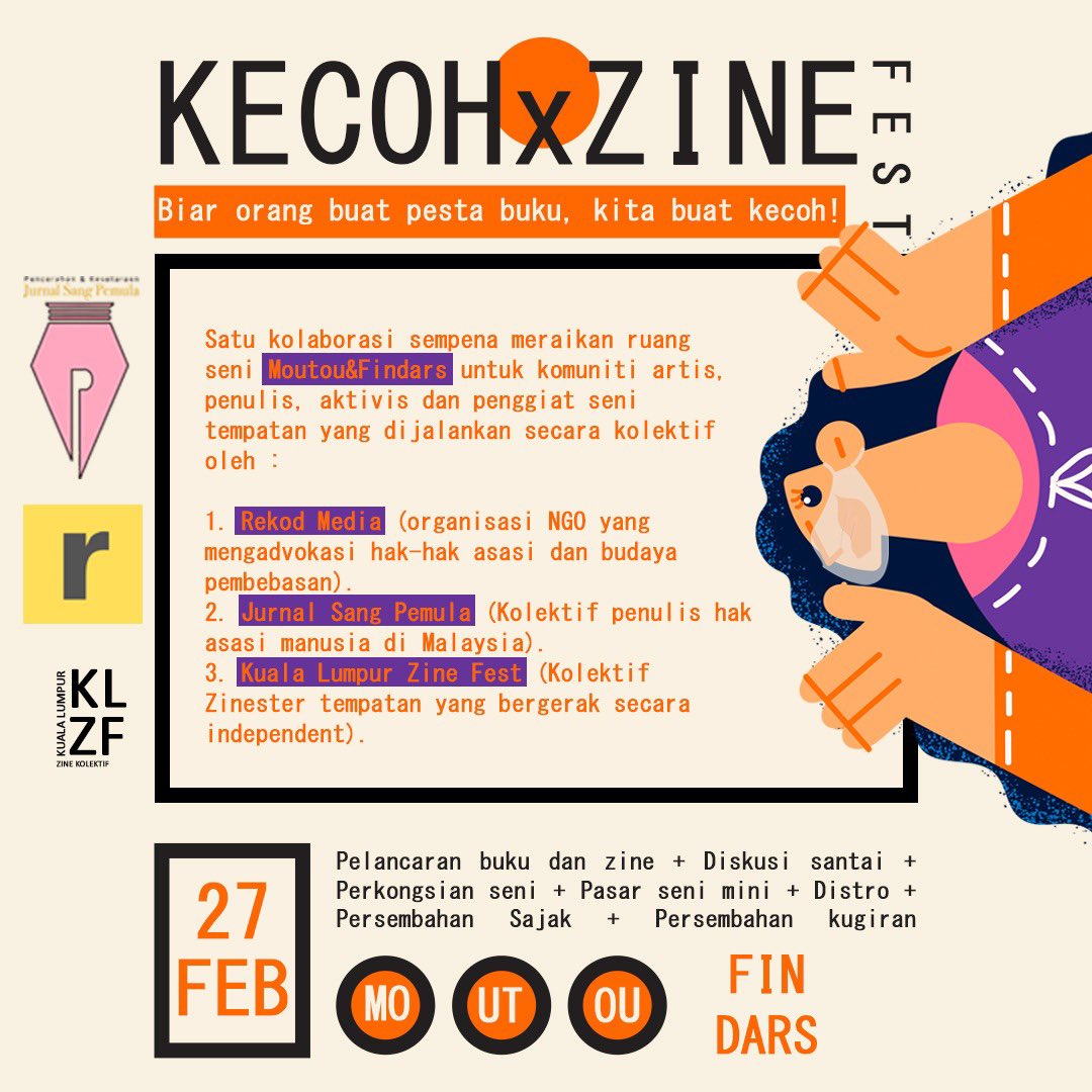 khairzawawi's tweet photo. @KLZINEFEST bersama-sama @rekodmedia dan @JurnalKolektif kelihatan telah berpakat mengadakannya pada hujung bulan nanti.

Maklumat lanjut boleh rujuk di Instagram mereka.

#KLZF #KecohFest #ZineNotDead #ZinePalingPeribadi https://t.co/OX2Vdt6tJr