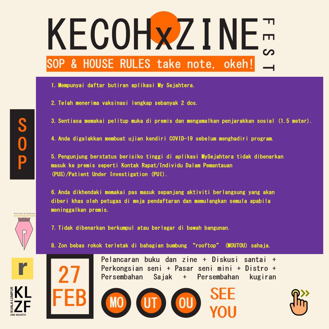 khairzawawi's tweet photo. @KLZINEFEST bersama-sama @rekodmedia dan @JurnalKolektif kelihatan telah berpakat mengadakannya pada hujung bulan nanti.

Maklumat lanjut boleh rujuk di Instagram mereka.

#KLZF #KecohFest #ZineNotDead #ZinePalingPeribadi https://t.co/OX2Vdt6tJr