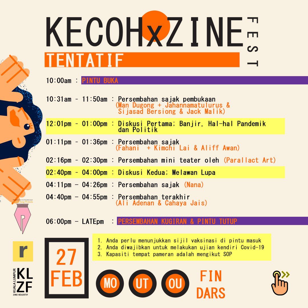 khairzawawi's tweet photo. @KLZINEFEST bersama-sama @rekodmedia dan @JurnalKolektif kelihatan telah berpakat mengadakannya pada hujung bulan nanti.

Maklumat lanjut boleh rujuk di Instagram mereka.

#KLZF #KecohFest #ZineNotDead #ZinePalingPeribadi https://t.co/OX2Vdt6tJr