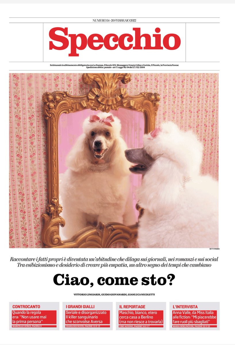 sforzalast's tweet photo. Parliamo un po’ di me. Su #Specchio ⁦@LaStampa⁩ oggi ci concentriamo sulla prima persona che è in noi, e su quanto si è allargata… ⁦@vittorlingiardi⁩ ⁦@GuidoGiovanardi⁩ ⁦@MelogNicoletti⁩ ⁦@MarcelloSorgi⁩ https://t.co/rDgQm4kTgi