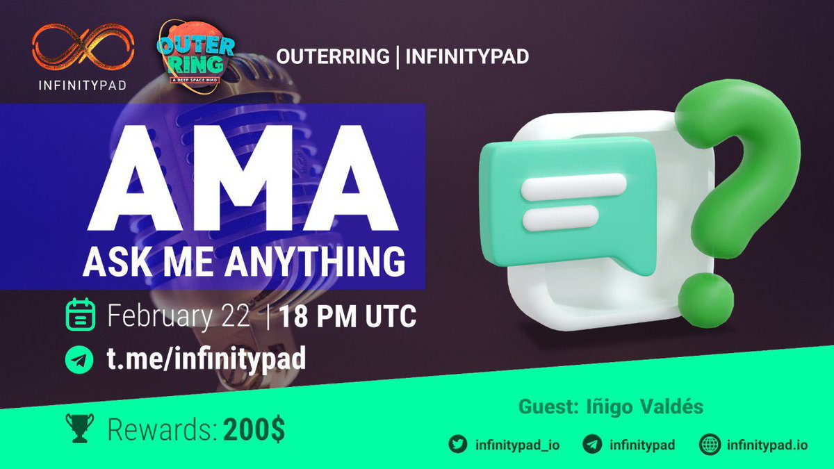 metafoxhq's tweet photo. 🎙 #AMA Announcement 📣 

🔮 We are pleased to hold an AMA session with @OuterRingMMO 

🗓 Date: 22 February 22, 18:00 UTC
🏰 Venue: https://t.co/1Zrgdo0QzJ
💰Total rewards: $200 for 5 winners

Tag 3 friends, like 👍 and RT this post and comment your questions https://t.co/PqDnJjc6qL